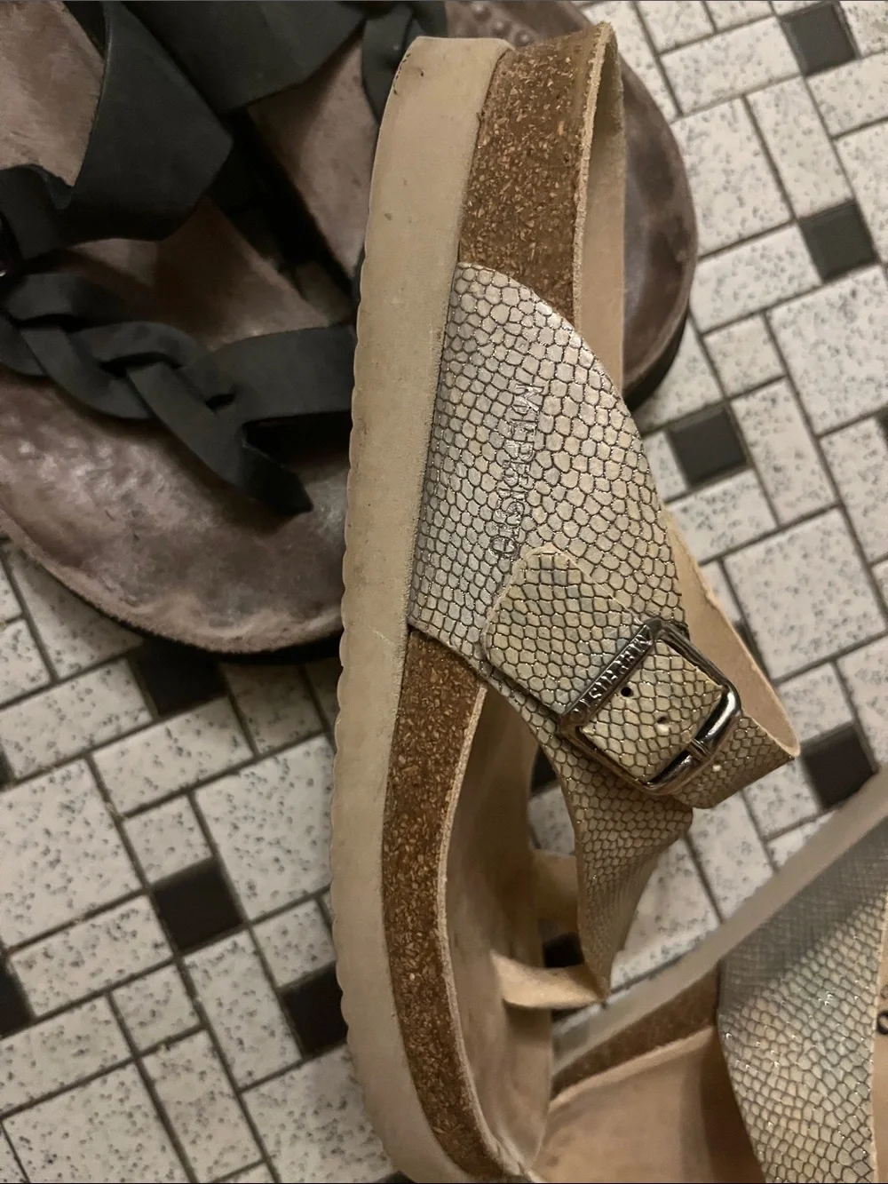 Mephisto Women’s Black Braided Slide & Tan Crisscross Sandals Duo